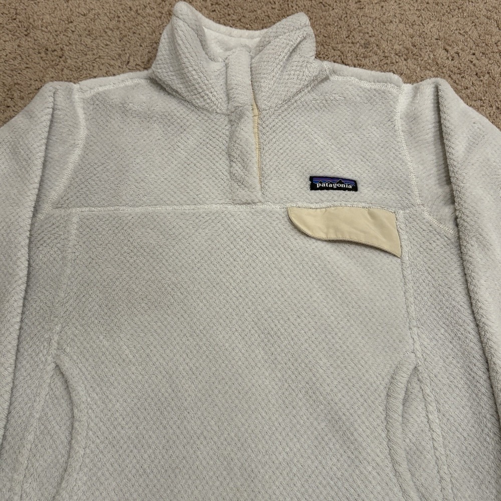 Patagonia ReTool Snap-T Pullover Fleece Sweatshirt Womens Small White Polartec - Picture 2 of 8